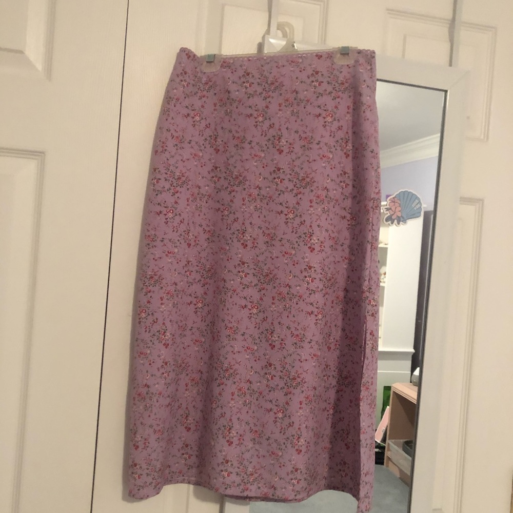 Violet Floral John Galt Midi Skirt